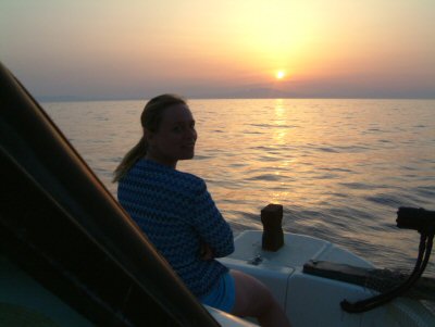 View of the sunset from the sea